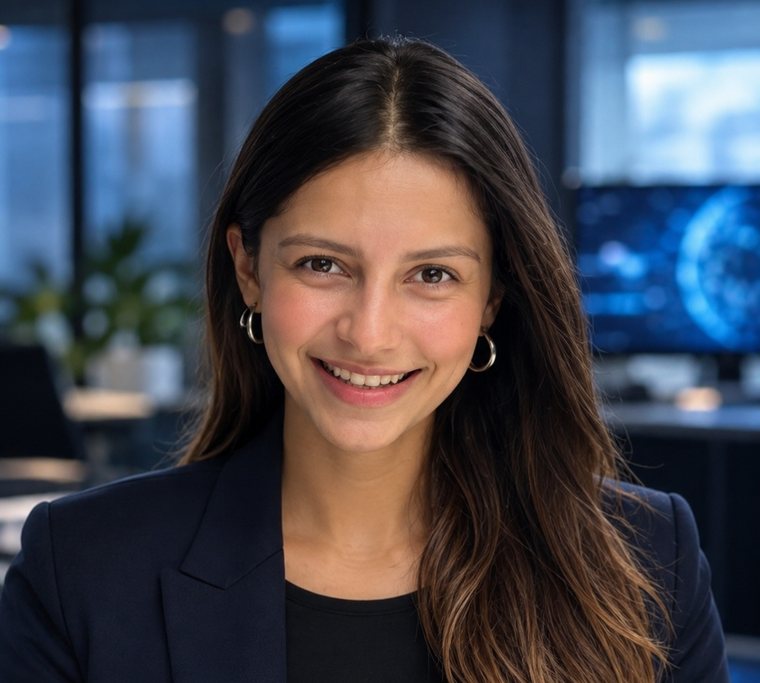 Chirali Jain, partner, shown as her AI version